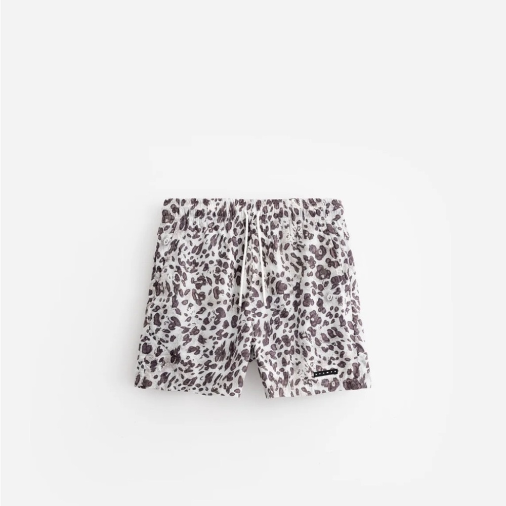STAMPD leopard swim trunks